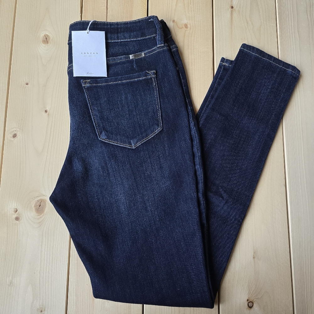 KanCan Birdie High Rise Super Skinny Jeans Curvy Bennett Dark Wash Jeans 11X29